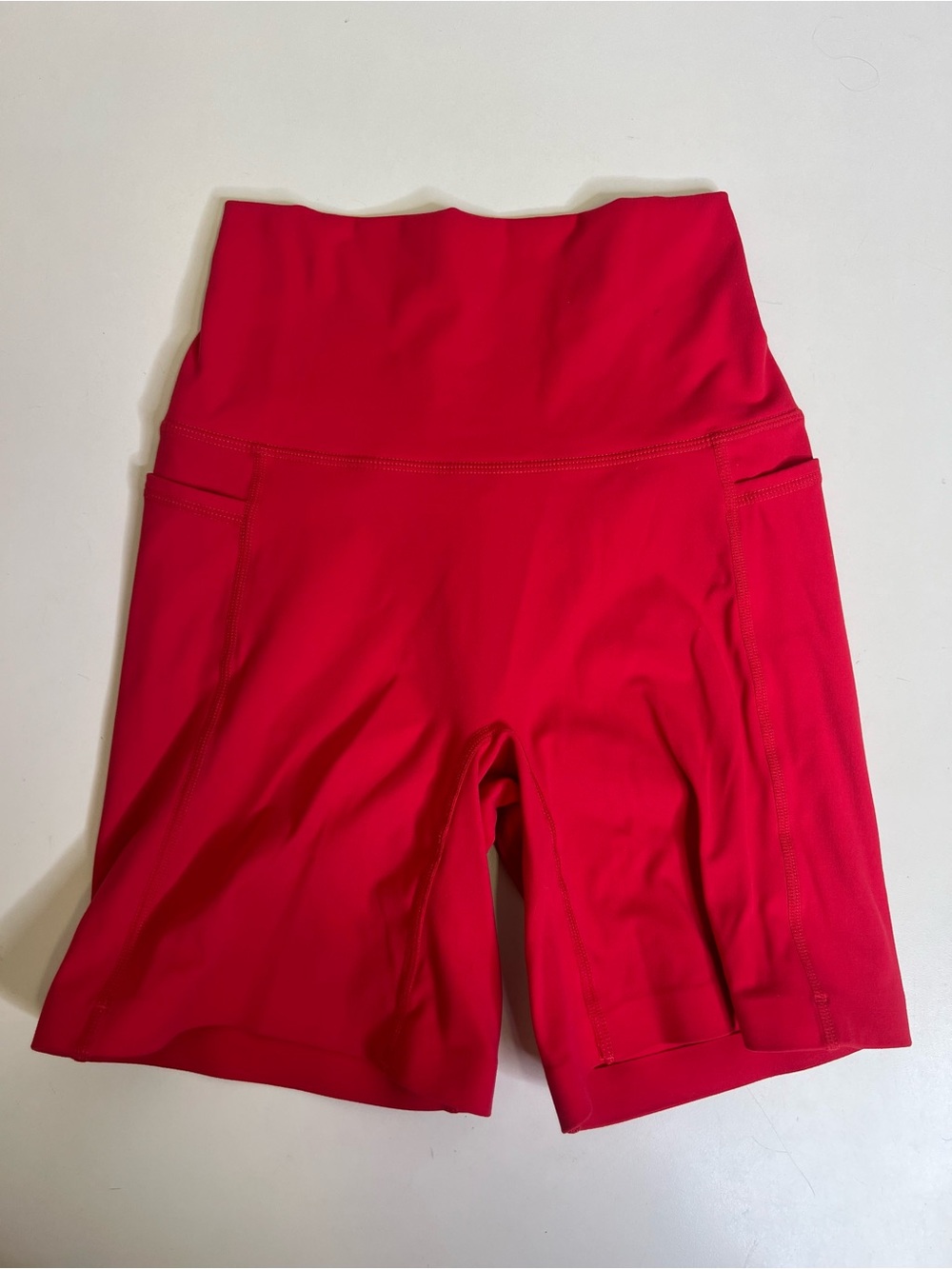 lskd Women’s Elixir Ultra High-Rise 6” Short Pockets Red - Size XS